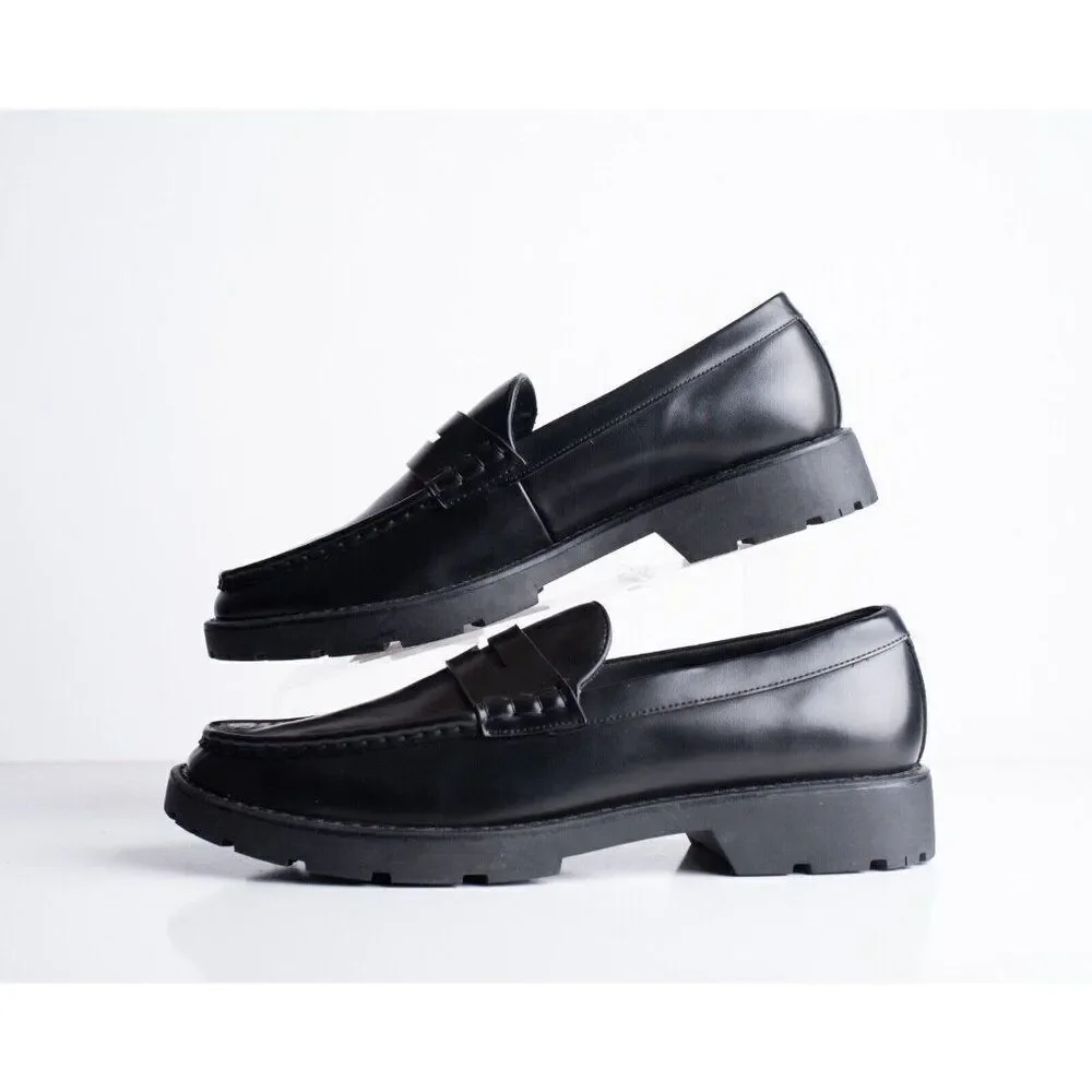 Zara Mens Ortholite Faux Leather Penny Loafers Black US 12 EU 45 2612/320 NWT